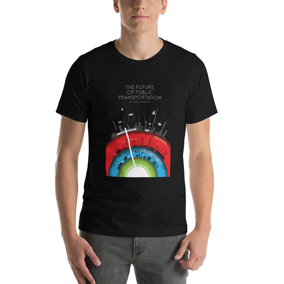 Future of Public Transportation Short-Sleeve Unisex T-Shirt (Black)