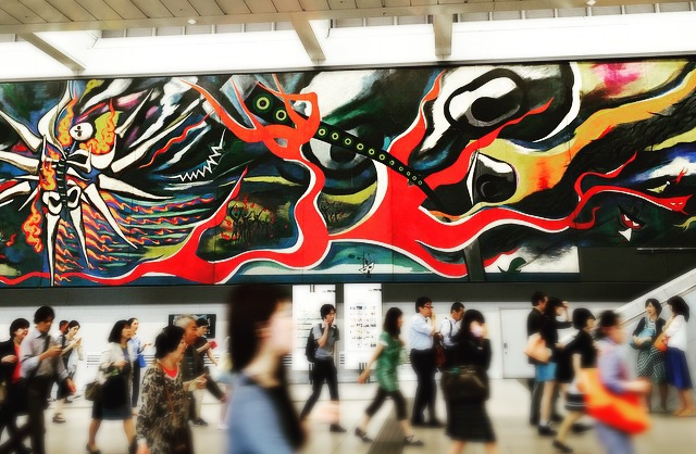 Instagram - Shibuya station in Tokyo #shibuya #tarookamoto #streetart_edited