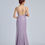Thumbnail: Purple Faux Wrap Side Ruched Shimmer Gown