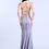 Thumbnail: Grey Shimmer V Neck Gown