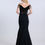 Thumbnail: Illusion Fringe Trim Jersey Gown