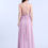 Thumbnail: Blush Spaghetti Strap Cut Out Pleated Gown