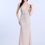 Thumbnail: Champagne Embellished Halter Strap Plunge Neck Gown