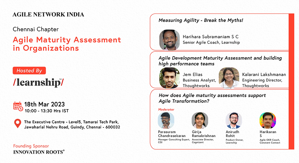 Agile Maturity Assessment in Organizations @Chennai