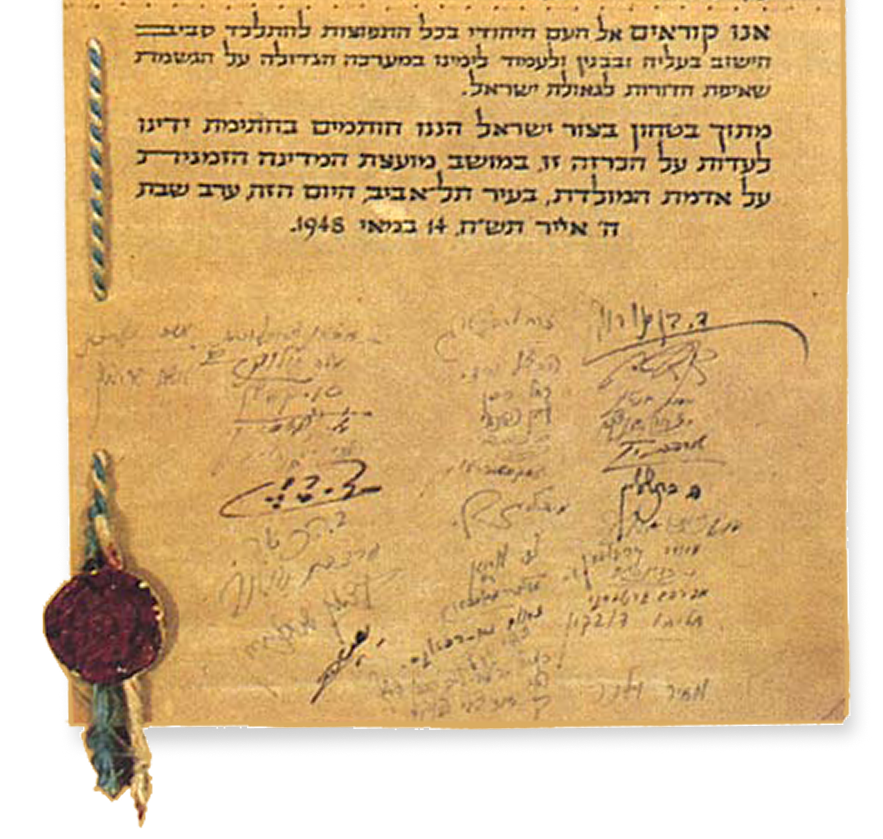 The Declaration of Independence: Signatories representing all Zionist factions