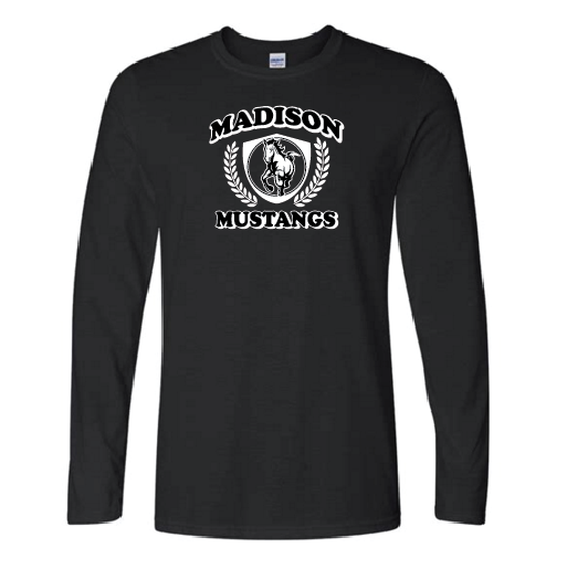 DESIGN #1 (SHIELD) MADISON YOUTH & ADULT LONG SLEEVE TEE SHIRT