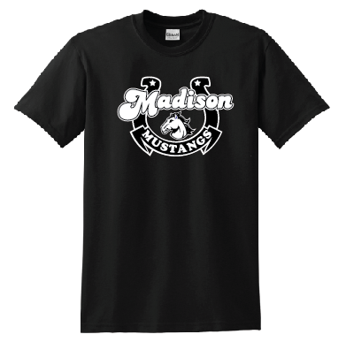 DESIGN #2 (HORSESHOE) MADISON YOUTH & ADULT SHORT SLEEVE TEE SHIRTS