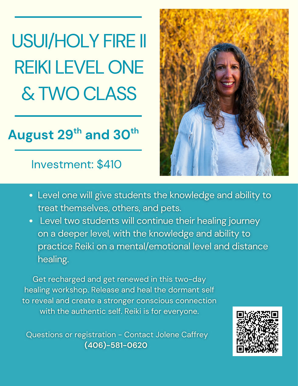Usui/Holy Fire Reiki Level One and Two Class