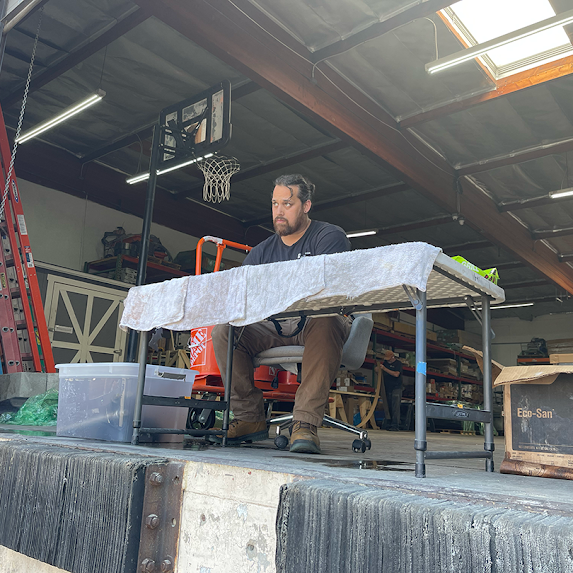 Compressed laminate counter custom in-house fabrication