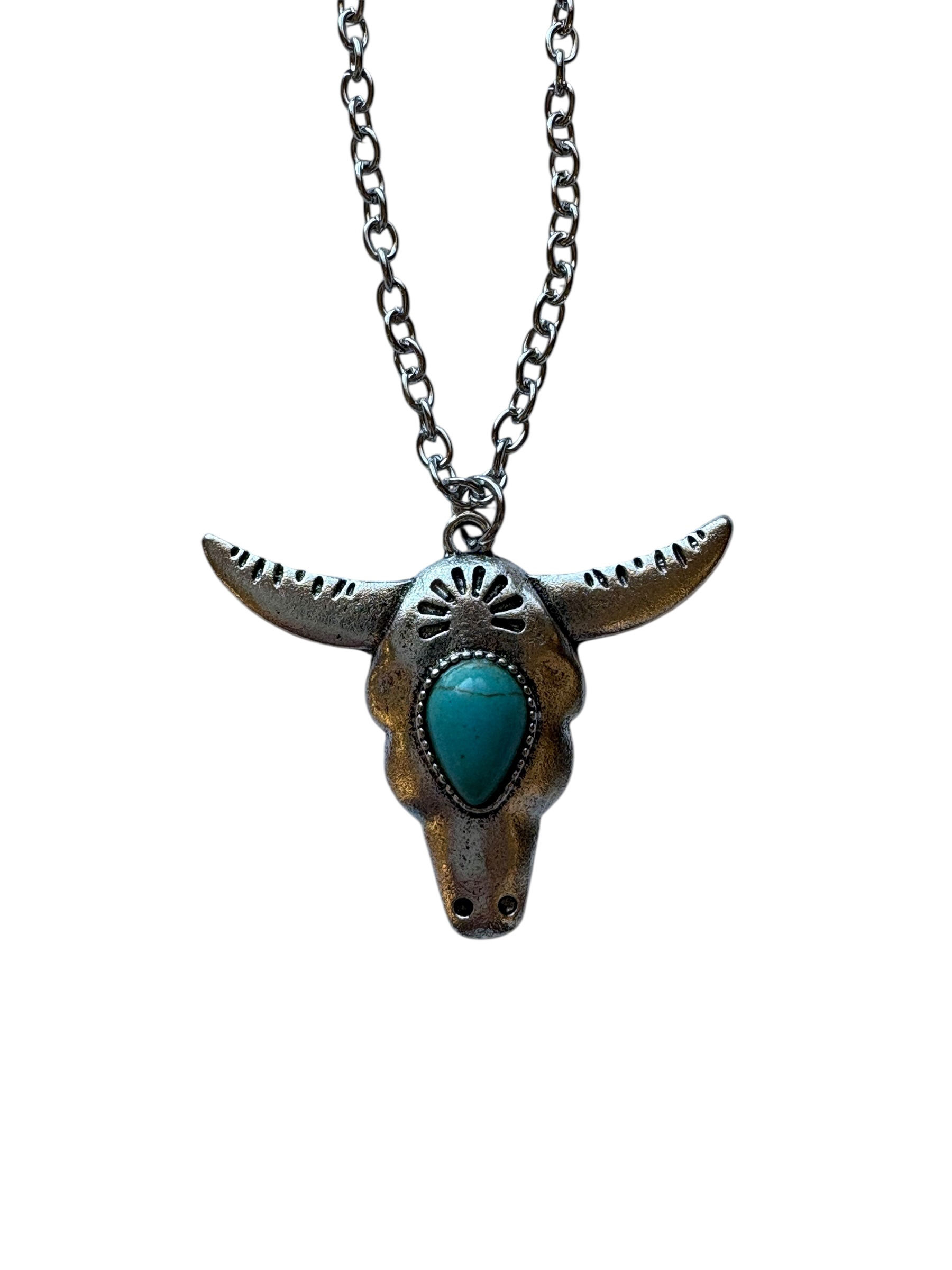 Faux Turquoise Cow Skull #2