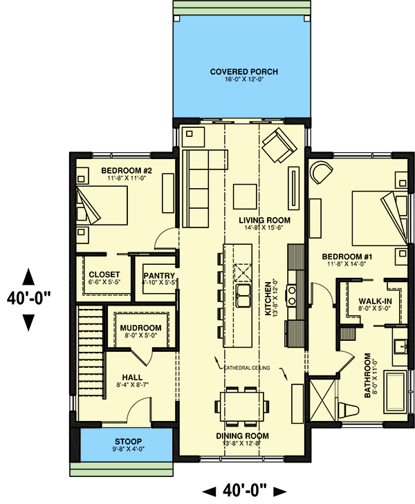 Miniatura: 131m2 Plan 22603DR