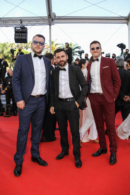 Aloïs Menu, Chris Moreira et Grimaud Menu sur le tapis rouge du 74ème Festival de Cannes