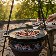 une crêpe sucrée au brasero