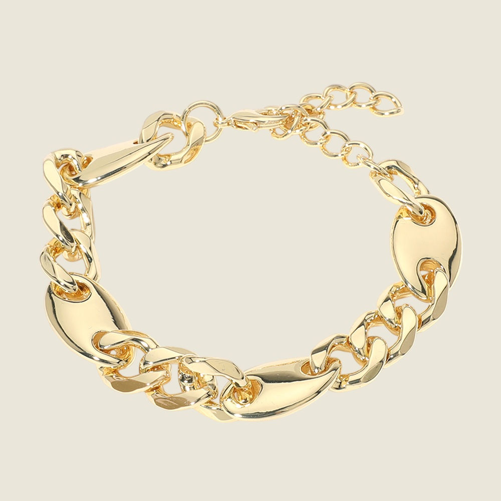 "Estate" 14K Gold Plated Mariner Link Chain Bracelet