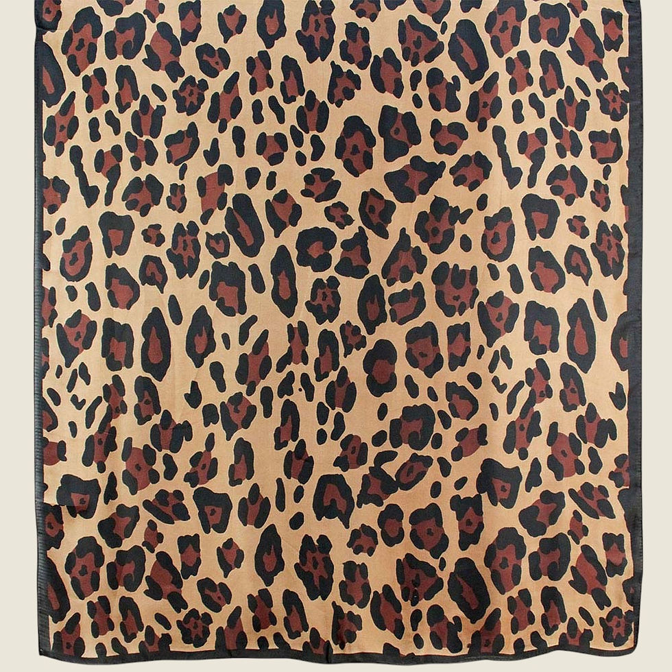 Thumbnail: "Chastain" Leopard Pattern Silk Scarf