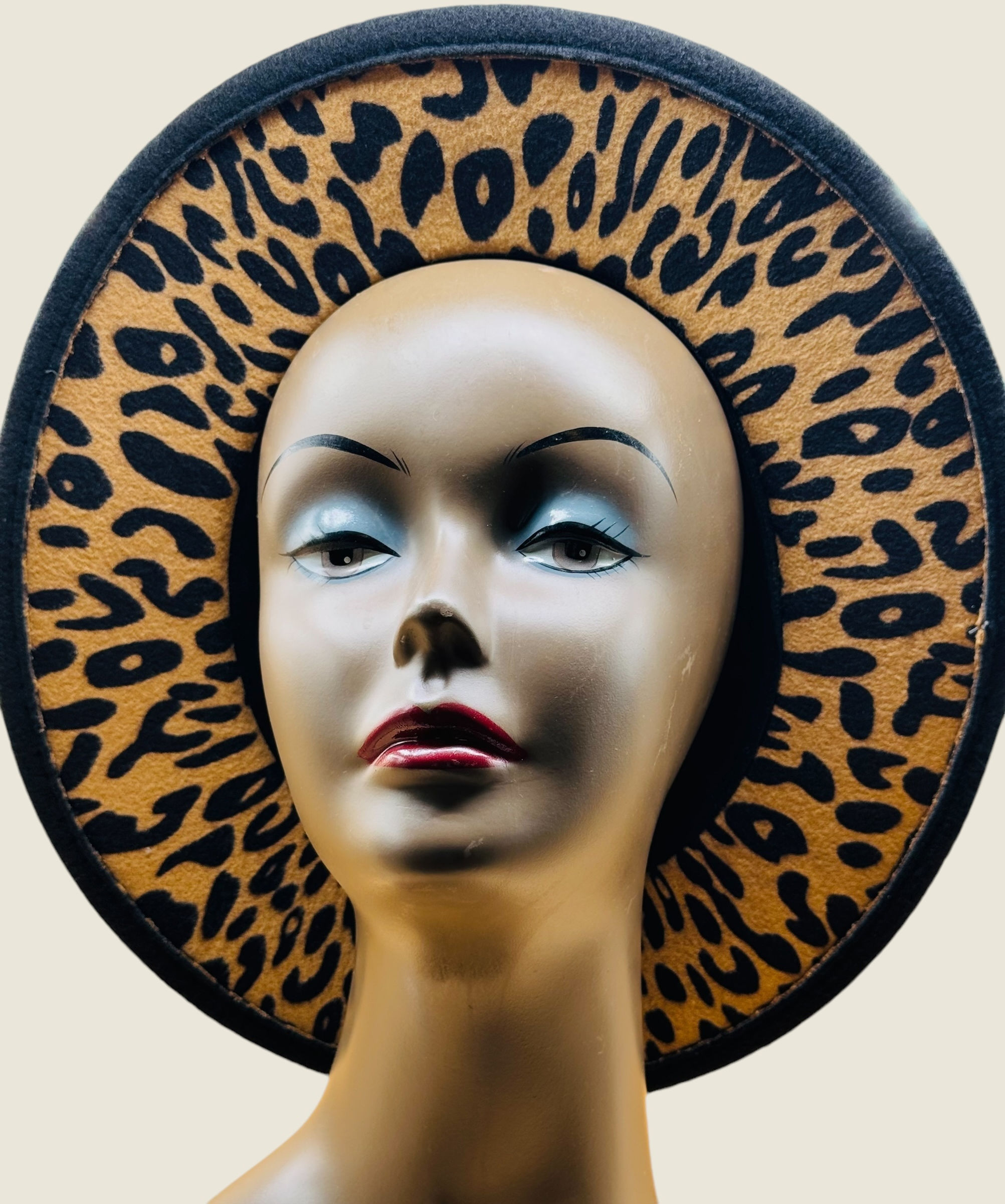 "Chico"  Leopard Print Lined Black Fedora