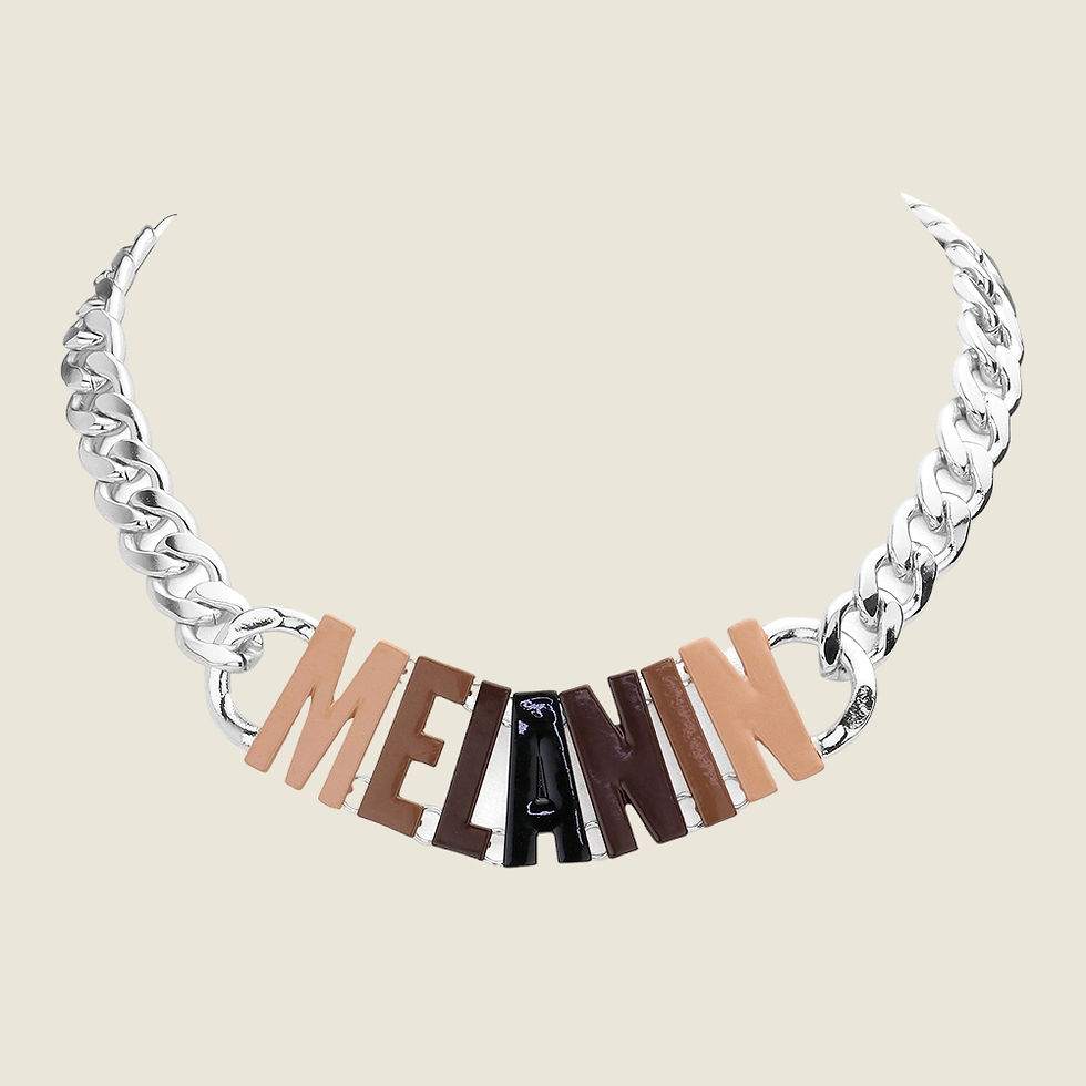 "Melanin" Silver Link Necklace