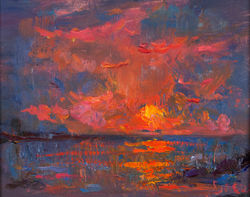 Joseph Breza - Pink and Gold Sunset, Cambria