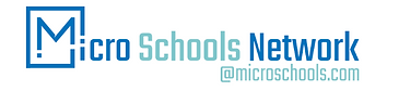 Micro Schools Network logo featuring a bold blue 'M' inside a square outline, followed by the words 'Micro Schools Network' i