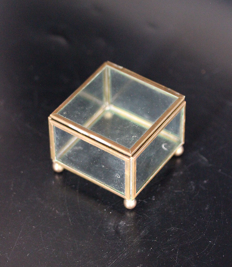 Fransız Retro Pirinç - Cam Kutu