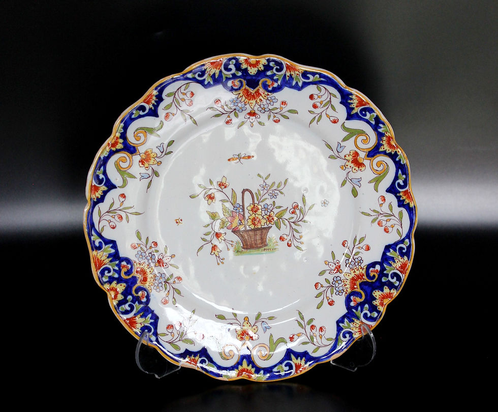 Küçük resim: Fransız Antika Desvres Tabak