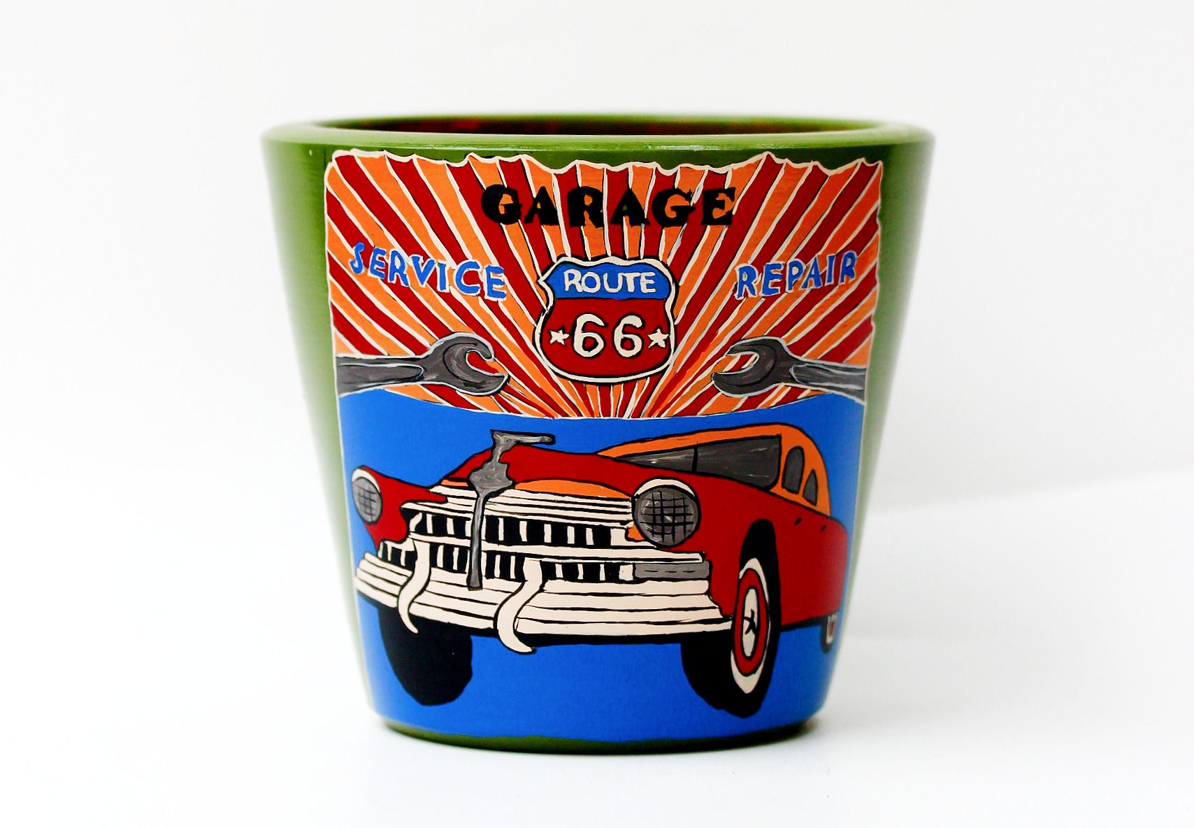 Saksı - Vintage Car