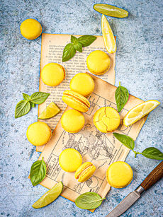 Création de recettes, capfood photography, macarons citron, capucine stauff capfoodparis