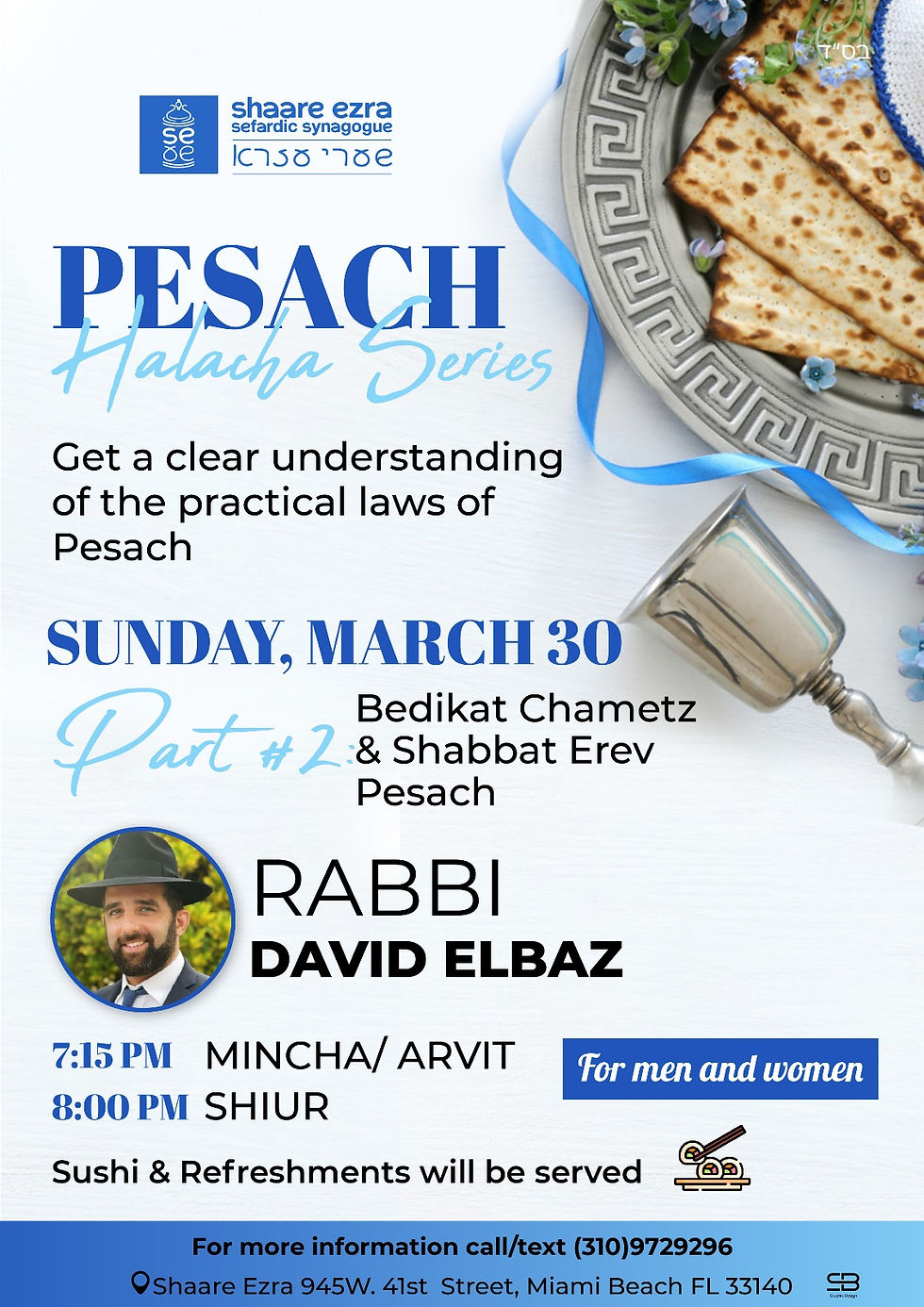 Laws of Pessah Rabbi Elbaz