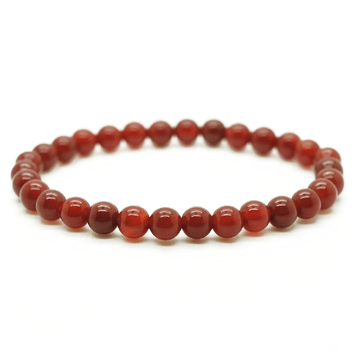 Bracelet En Agate Rouge Naturelle