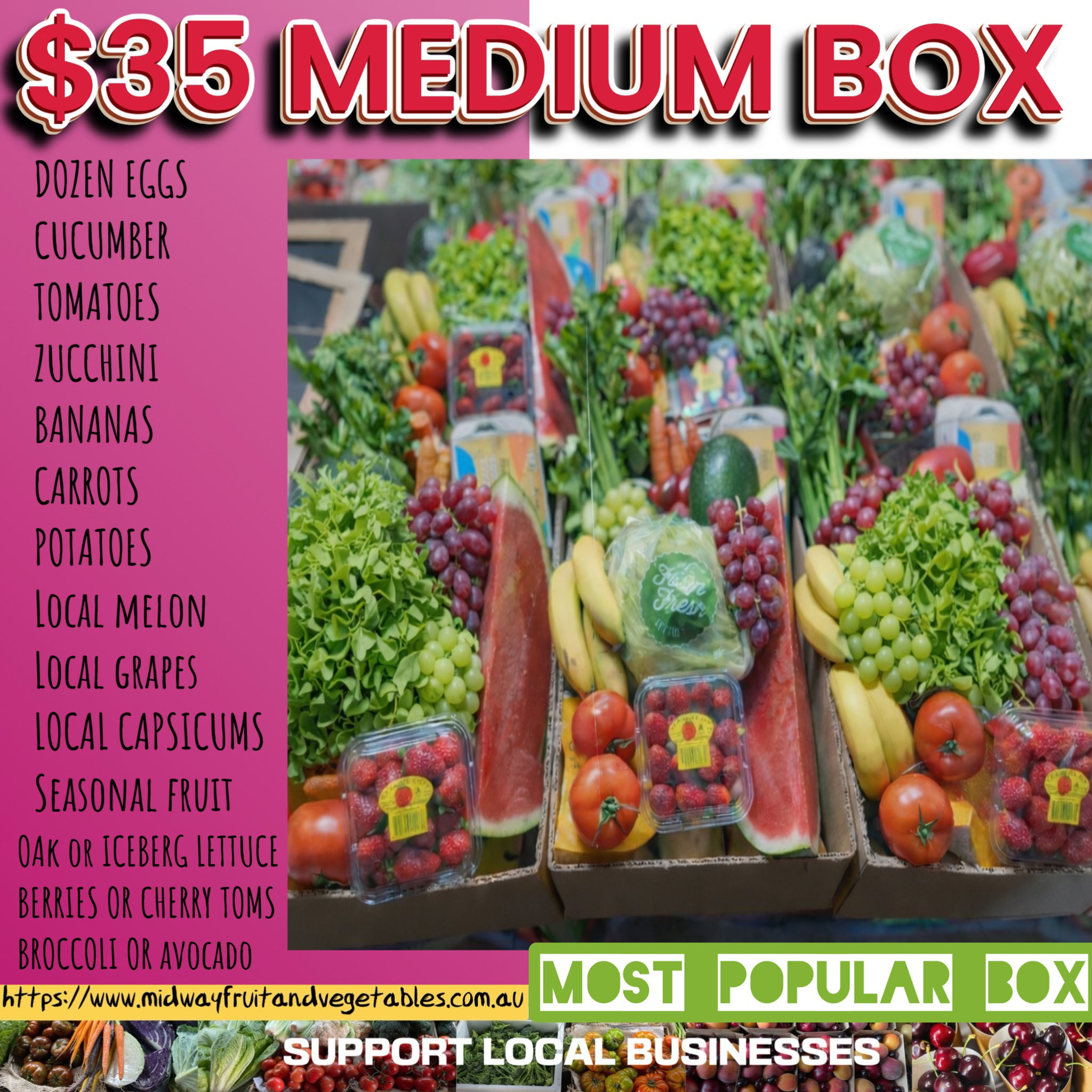 $35 MEDIUM SEASONAL FRUIT & VEG BOX 