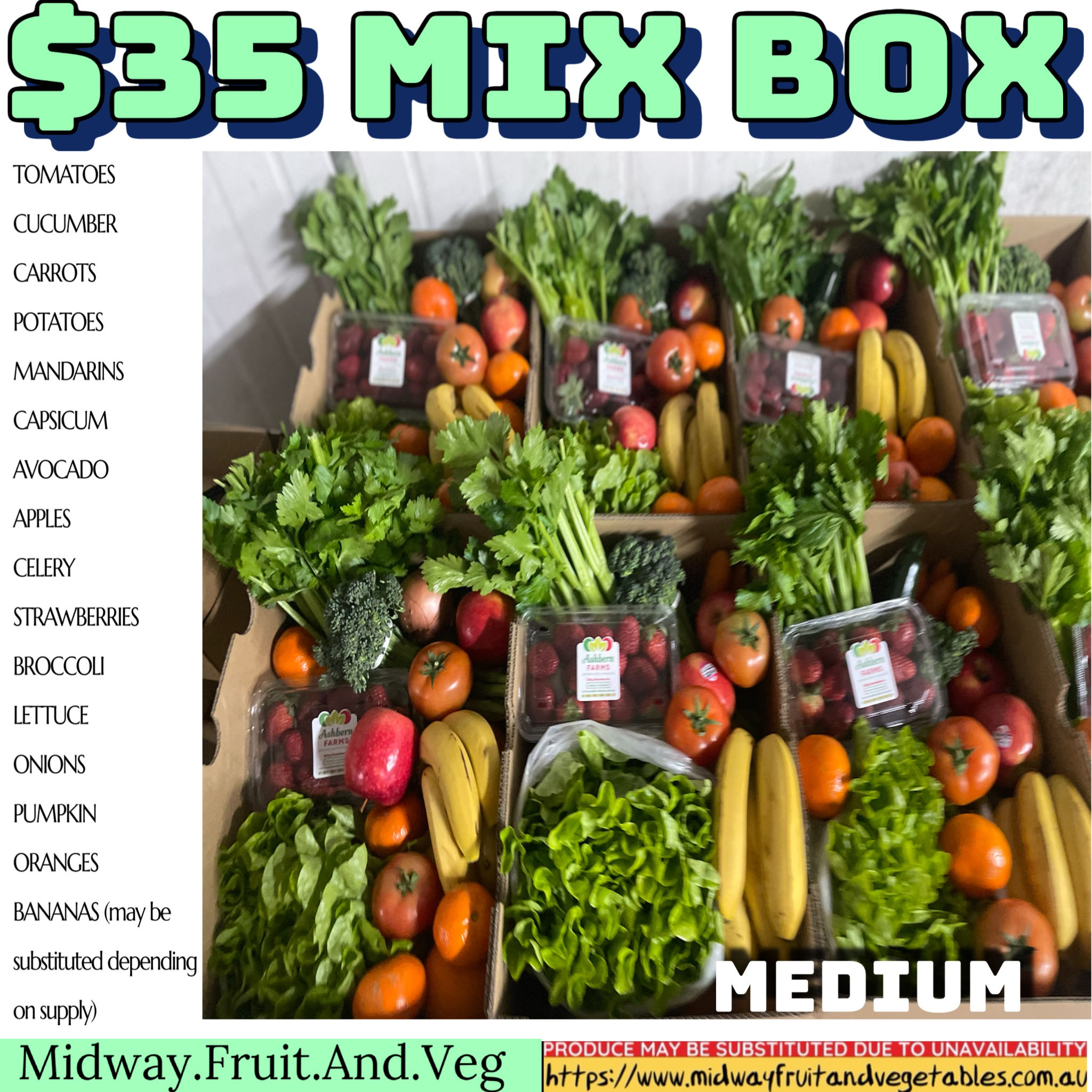 $35 MEDIUM SEASONAL FRUIT & VEG BOX