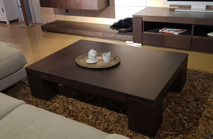 Mesa de centro Modelo Eros de Mobil Fresno de 131,4x90x35H. Color sicomoro gris. ANTES 208