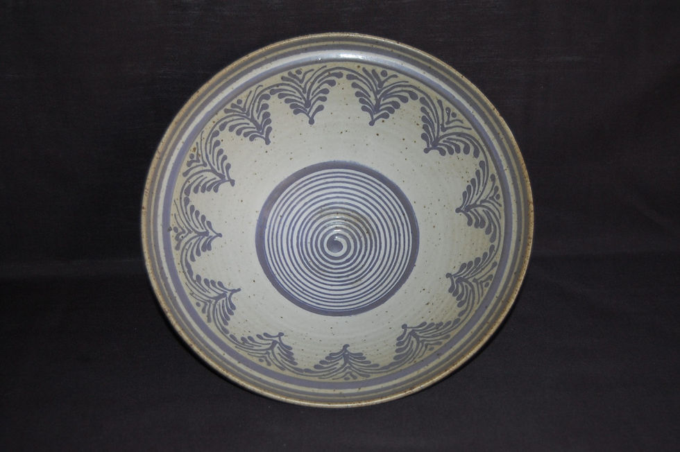 Miniatura: Cuenco gres mediano blanco y azul