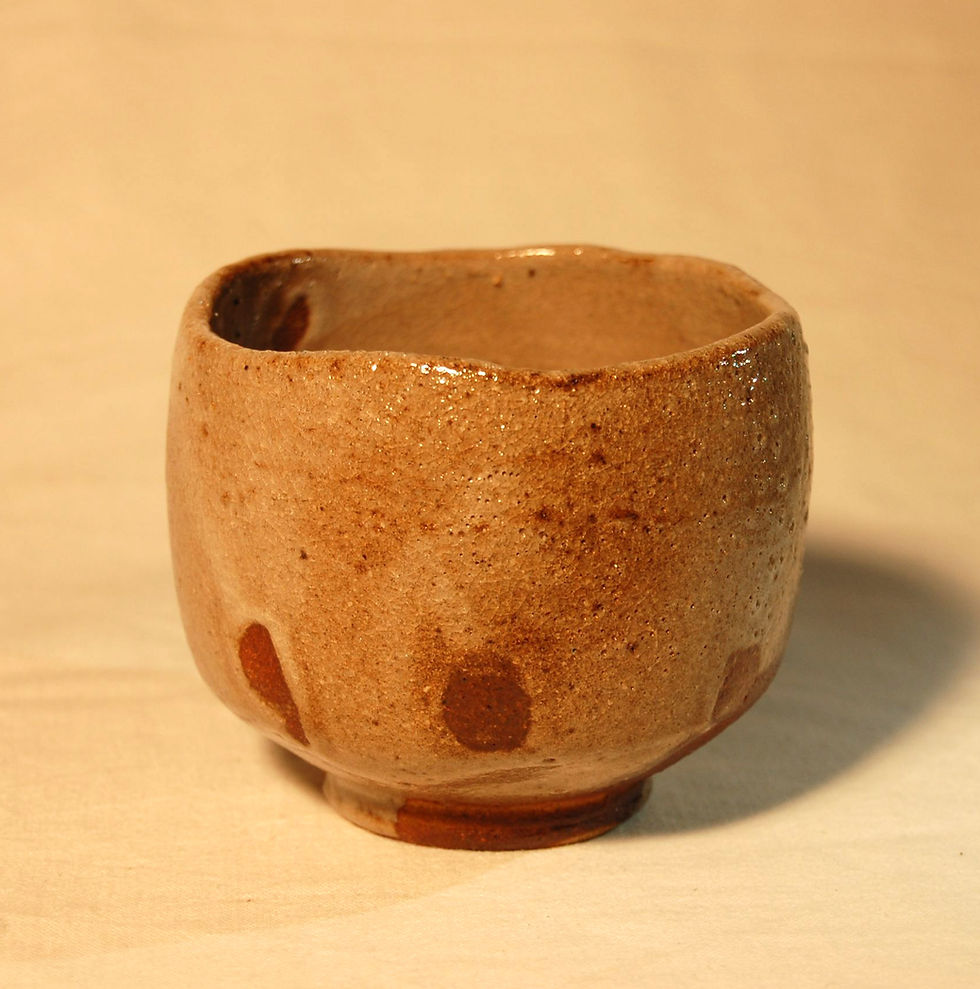 Miniatura: Chawan de gres con esmalte blanco, cocido en horno de leña