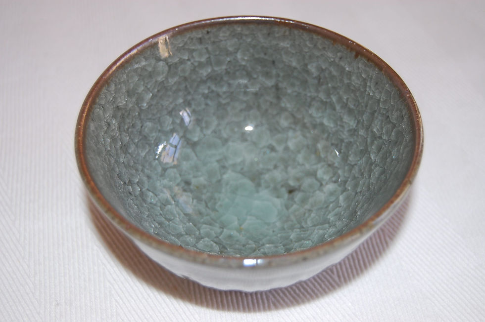 Miniatura: Cuenco de gres mini con esmalte celadón cuarteado