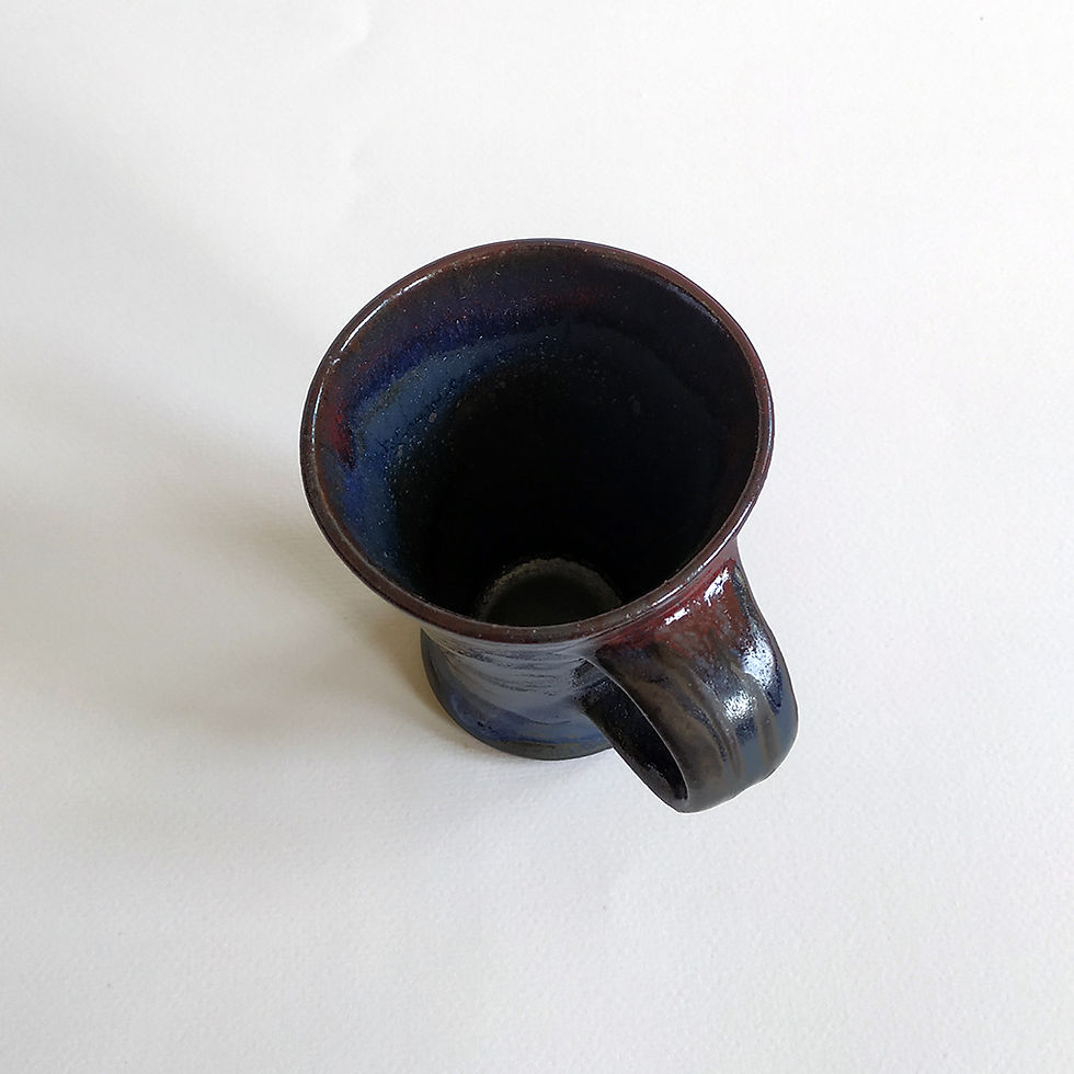 Miniatura: Jarrita gres azul y rojo