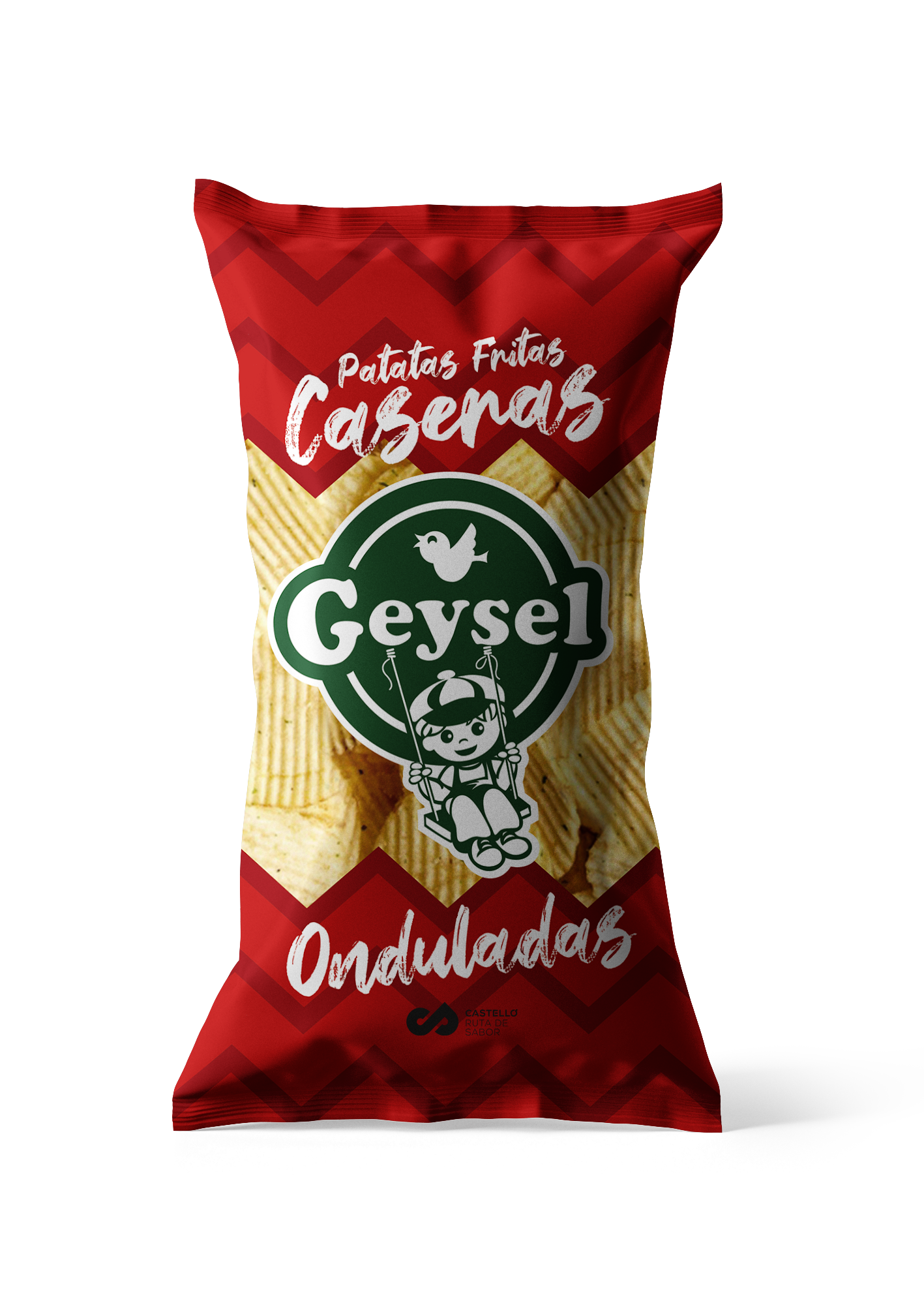 Patatas fritas onduladas GEYSEL 150 gramos (Caja de 10 unidades)