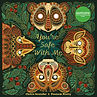 Intricately patterned cover featuring stylized animal faces arranged symmetrically among leaves and flowers in deep green, gold, and red tones. The title “You’re Safe With Me” appears in bold gold lettering at the center. A green label reads 'Shortlisted, Kate Greenaway Medal.'