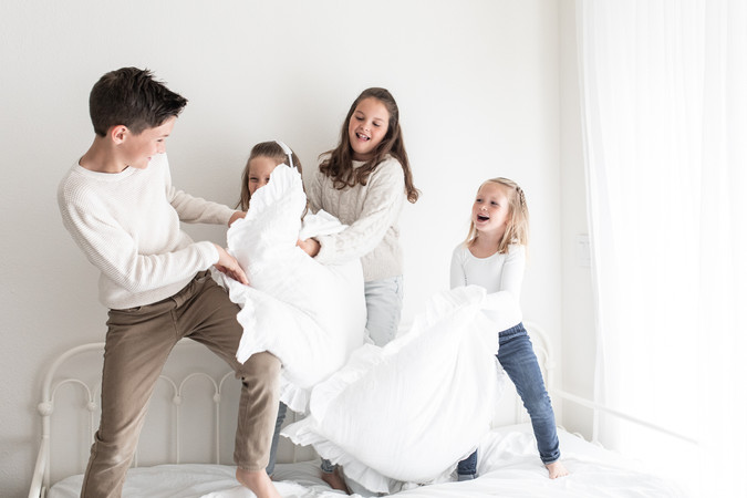 Sarasota Family Photographer | Kids jumping on bed 2