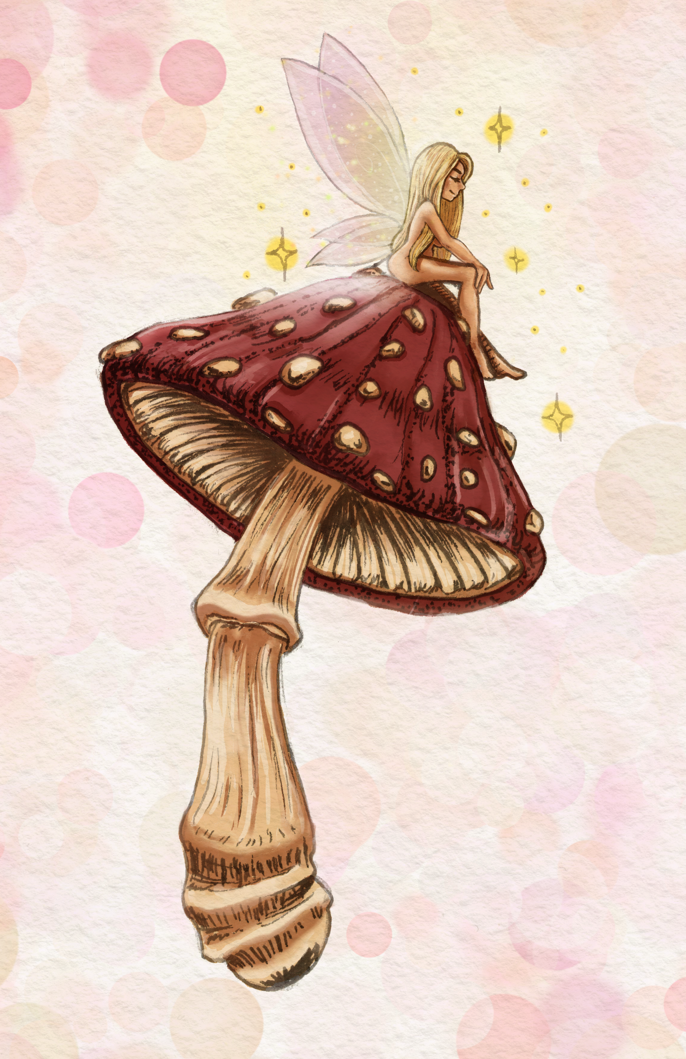 Fairy on Toadstool Print