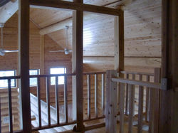 二階廊下と手すり