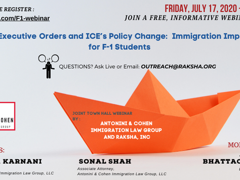 Thank you for attending our webinar! Immigration Impacts – Trump’s Executive Orders, ICE’s F-1 Stude
