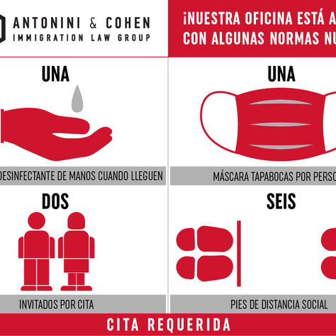 ¡Nuestra oficina está abierta, con algunas normas nuevas!
