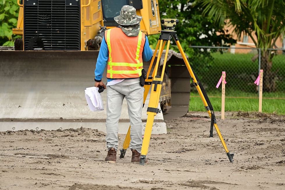 A RICS-chartered surveyor inspecting a leasehold flat building exterior as part of a pre-purchase property survey