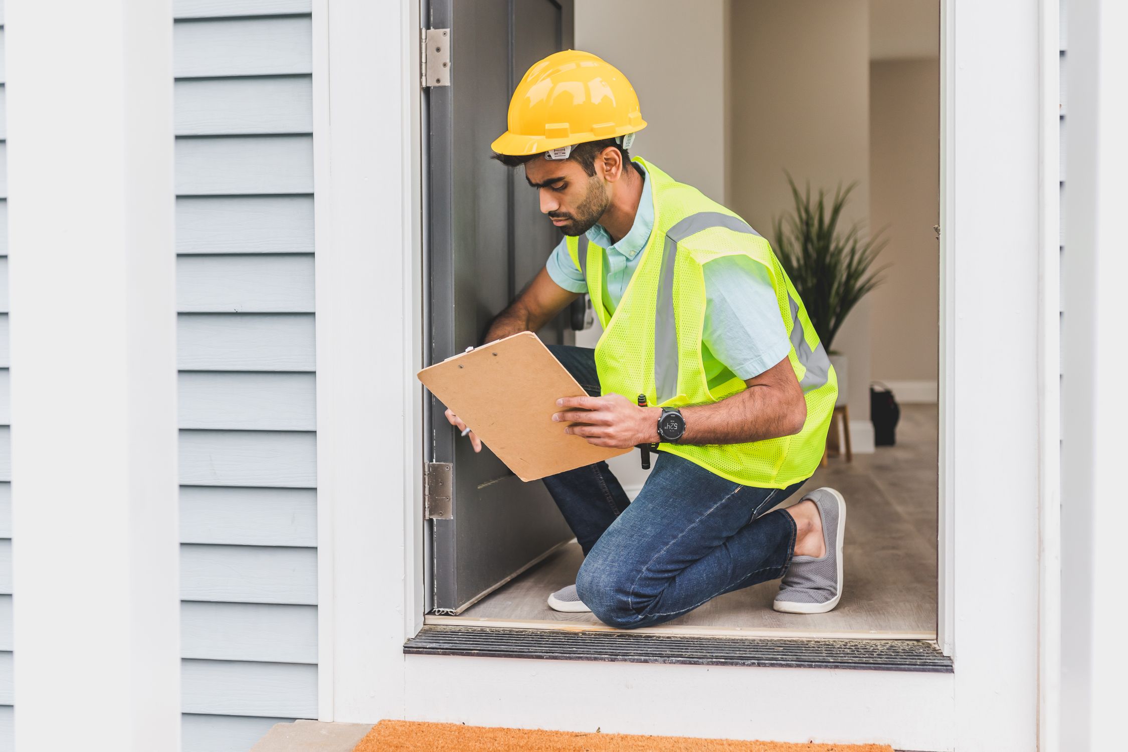 Energy certificate documents on desk with a house key — EPC survey overview