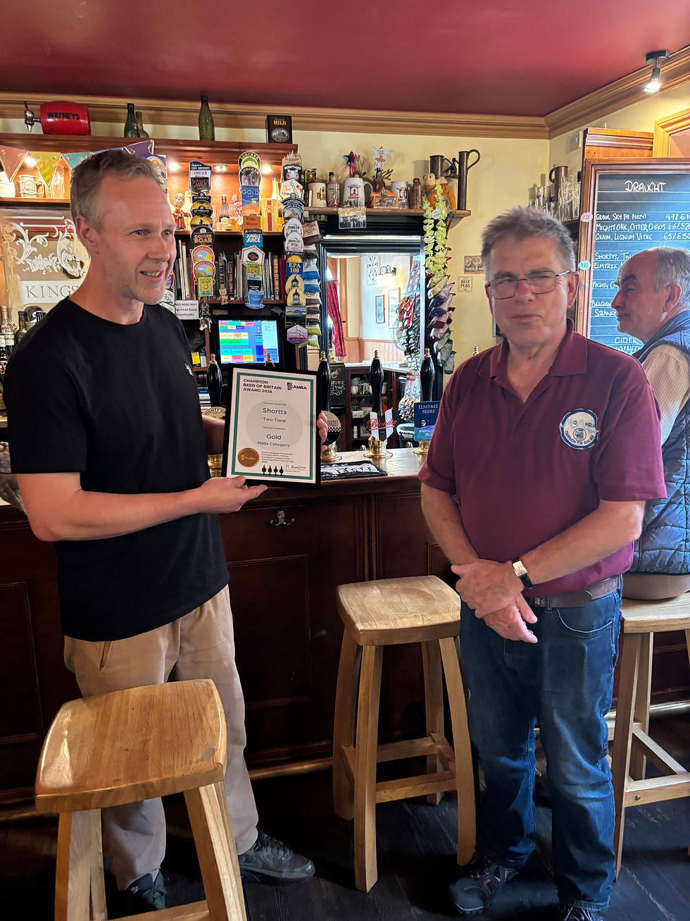 Matt Hammond, Head Brewer and Brewery Founder, receiving Gold in the Mild category at the Champion Beer of Britain Awards 2026.