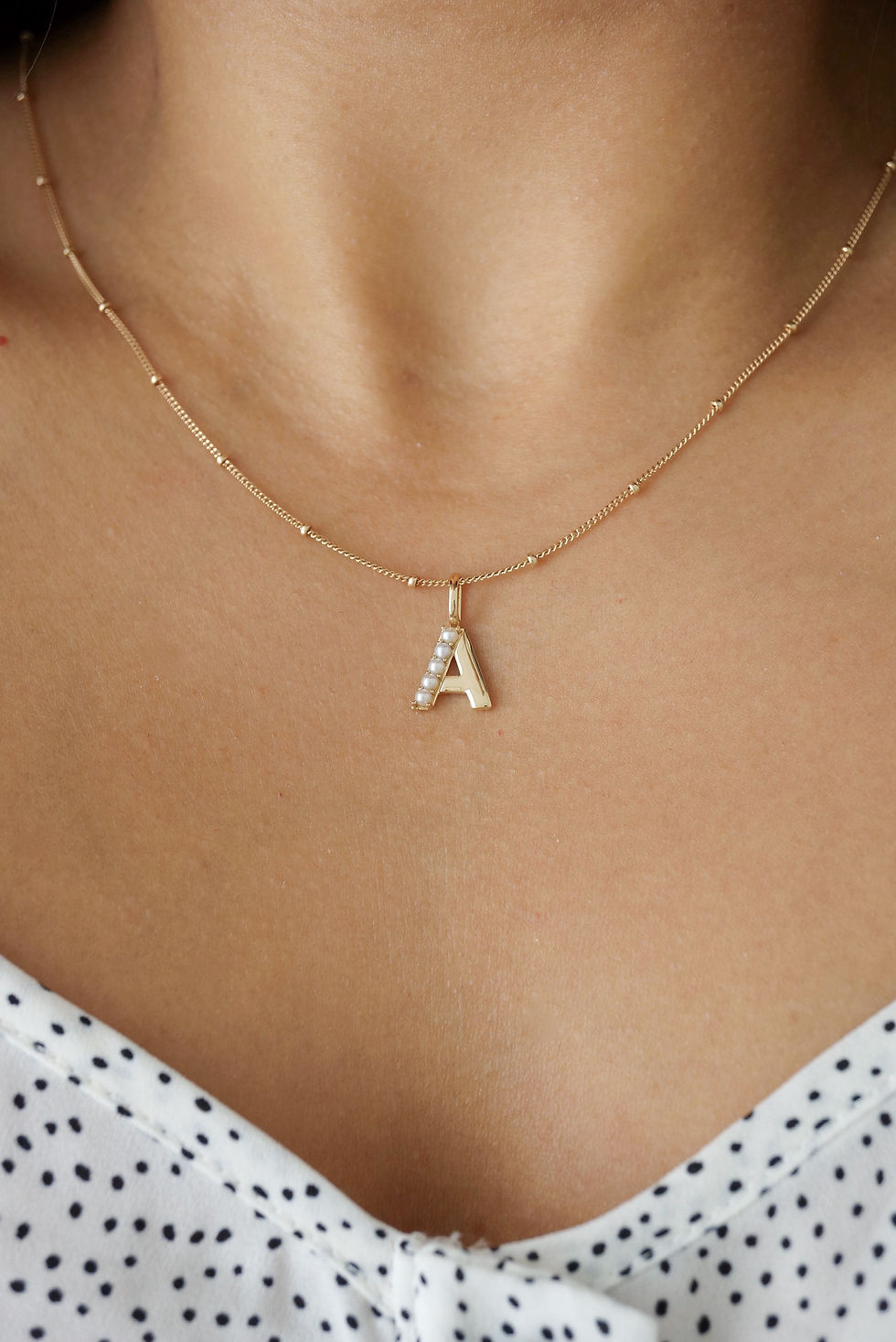 Thumbnail: Pearl Initial Necklace