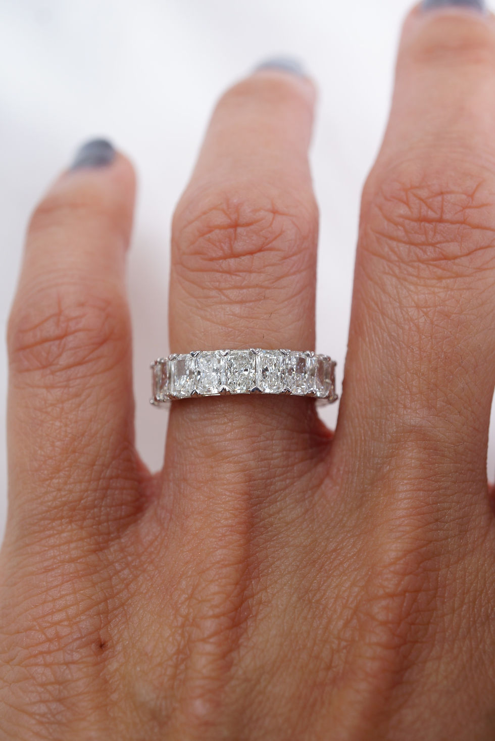 Thumbnail: Large Lab Grown Radiant Diamond Eternity Band