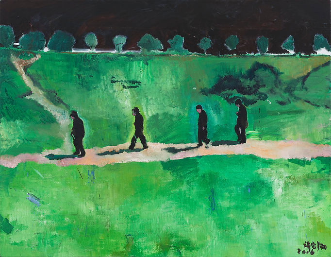 《一起走》 100×130cm  油彩  2016.jpg