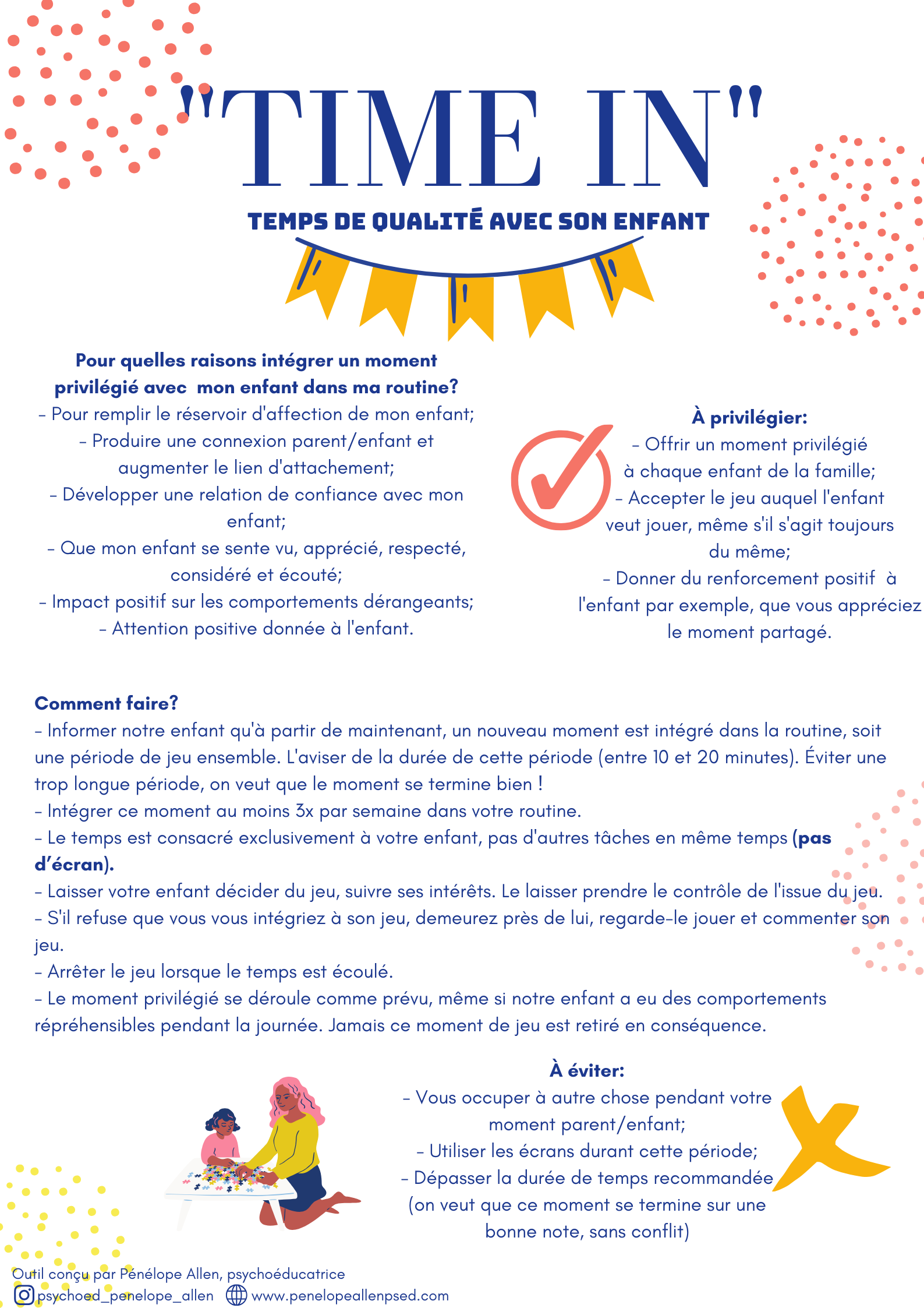 Time in - temps de qualité avec son enfant